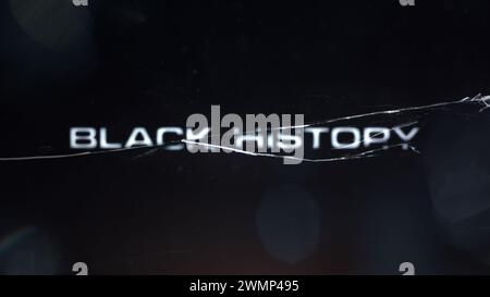 Mois de l'histoire des Noirs. Fissure de l'écran en verre. Mois de l'histoire des Noirs. Banque D'Images