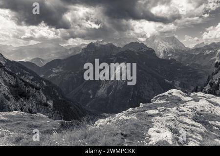 Noir et blanc des Dolomites Banque D'Images