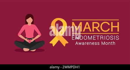 mois national de sensibilisation à l'endométriose mars info illustration vectorielle graphique Illustration de Vecteur