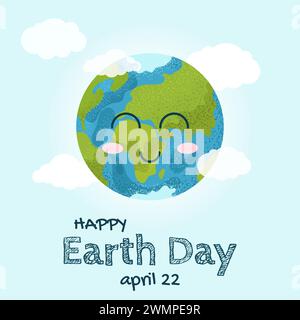 Joyeux jour de la Terre. Illustration vectorielle dans un style plat Illustration de Vecteur