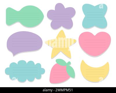 Jeu de notes adhésives vierges Illustration de Vecteur