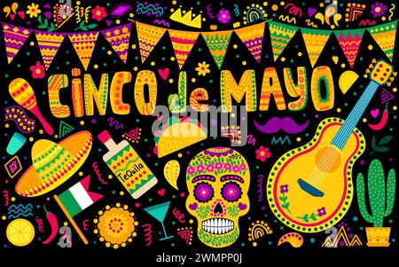Cinco de Mayo vacances mexicaines Illustration de Vecteur