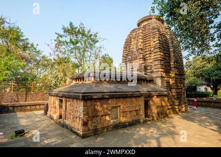 Temples hindous à Bhubaneswar capitale de l'État indien d'Orissa / Odisha Banque D'Images