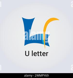 U lettre icône conception unique logo isolé conception marque identité d'entreprise diverses couleurs modifiables modèle vectoriel monogramme emblème illustration marque Illustration de Vecteur