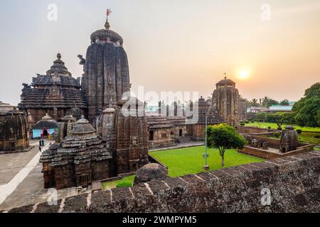 Temples hindous à Bhubaneswar capitale de l'État indien d'Orissa / Odisha Banque D'Images