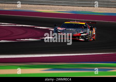 54 FLOHR Thomas (SWI), CastelACCI Francesco (ita), RIGON Davide (ita), Vista AF Corse, Ferrari 296 GT3 #54, action lors du Prologue du Championnat du monde d'Endurance FIA 2024, du 24 au 26 février 2024 sur le circuit international de Losail à Lusail, Qatar - photo Javier Jimenez / DPPI Banque D'Images