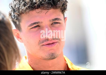 Sakhir, Bahreïn. 21 février 2024. BAHREÏN, Sakhir, 21 février : # 4, Lando NORRIS, GBR, McLaren F1 Team pendant la première journée des essais F1 sur le circuit International de Bahreïn le 21 février 2024 à Bahreïn, essais de formule 1 pré-saison, photo et copyright Jerry ANDRE/ATP images (ANDRE Jerry/ATP/SPP) crédit : SPP Sport Press photo. /Alamy Live News Banque D'Images