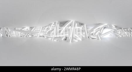Abstrait Blanc éclairé couloirs arqués dans une carte d'environnement vr panoramique tunnel Shot 360 minimaliste Banque D'Images