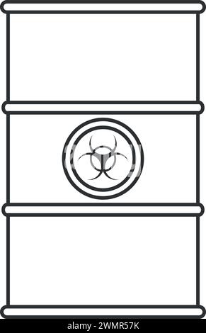 Icône de corps métallique avec substance à risque biologique. Illustration de Vecteur