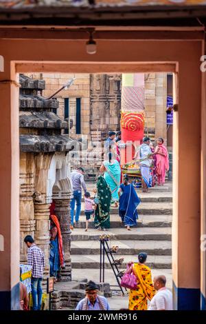 Temples hindous à Bhubaneswar capitale de l'État indien d'Orissa / Odisha Banque D'Images