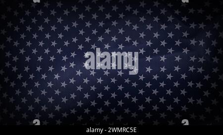3D, fond cinématique d'étoiles blanches. Banque D'Images