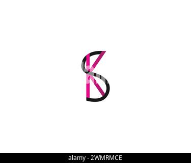 Modèle de vecteur de conception de logo de lettre créative SK ou KS Illustration de Vecteur