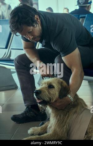 DATE DE SORTIE : 22 février 2024. TITRE : Arthur le Roi. STUDIO : Lions Gate films. RÉALISATEUR : Simon Cellan Jones. INTRIGUE : un coureur d'aventure adopte un chien errant nommé Arthur pour le rejoindre dans une course épique d'endurance. EN VEDETTE : MARK WAHLBERG dans le rôle de Michael et Arthur le chien. (Crédit image : © Lions Gate films/Entertainment Pictures/ZUMAPRESS.com) USAGE ÉDITORIAL UNIQUEMENT ! Non destiné à UN USAGE commercial ! Banque D'Images