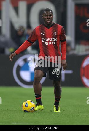 Milan, Italie. 25 février 2024. Yunus Musah de l'AC Milan lors du match de Serie A à Giuseppe Meazza, Milan. Le crédit photo devrait se lire : Jonathan Moscrop/Sportimage crédit : Sportimage Ltd/Alamy Live News Banque D'Images