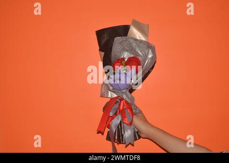 Photo d'un bouquet de fleurs pour un mariage, pour une remise des diplômes d'école Banque D'Images