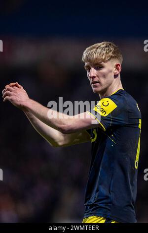 Blackburn, Royaume-Uni. 28 février 2024. Blackburn, Angleterre, 28 février 2024 Anthony Gordon de Newcastle United lors du match de football de la FA Cup entre Blackburn Rovers et Newcastle United à Elwood Park à Blackburn, Angleterre. (Richard Callis/SPP) crédit : photo de presse sportive SPP. /Alamy Live News Banque D'Images