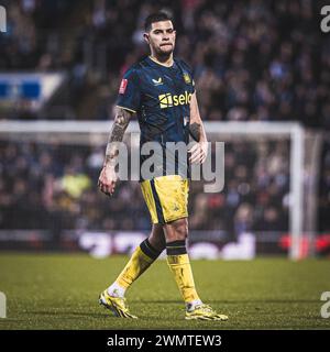 Blackburn, Royaume-Uni. 28 février 2024. Blackburn, Angleterre, 28 février 2024 Bruno Guimarães de Newcastle United lors du match de football de la FA Cup entre Blackburn Rovers et Newcastle United à Elwood Park à Blackburn, Angleterre. (Richard Callis/SPP) crédit : photo de presse sportive SPP. /Alamy Live News Banque D'Images