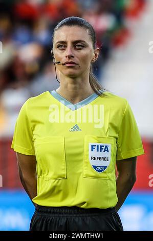 Estoril, Portugal. 27 février 2024. Estoril, Portugal arbitre du match Ana Maria Terteleac en amical entre le Portugal vs Corée du Sud - Antonio Combra da Mota Stadium - Estoril, Portugal (João Bravo/SPP) crédit : SPP Sport Press photo. /Alamy Live News Banque D'Images