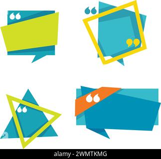 Bulles de parole ou guillemets, autocollant ou logo Illustration de Vecteur