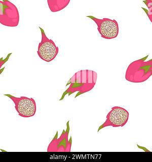 Pitaya ou fruit de dragon, impression de modèle sans couture Illustration de Vecteur