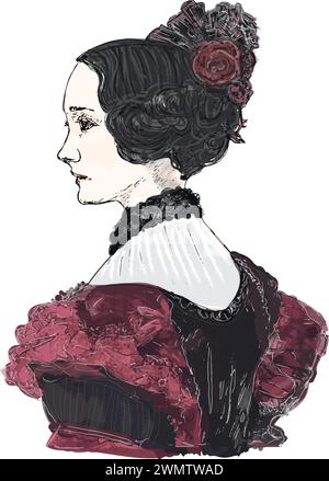 Portrait d'Ada Lovelace (1815-152) Illustration de Vecteur