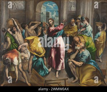 El Greco - Christ chassant les commerçants du Temple (1600c.) Banque D'Images