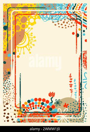 Beau cadre tendance pour le texte. dessin à la main. Pas ai, illustration vectorielle Illustration de Vecteur