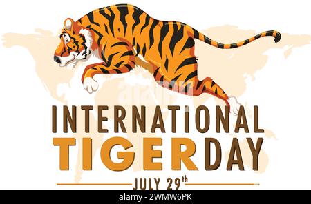 Graphique vectoriel d'un tigre pour la Journée internationale du tigre Illustration de Vecteur
