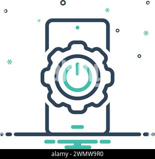 Icône activé, fonctionnement Illustration de Vecteur