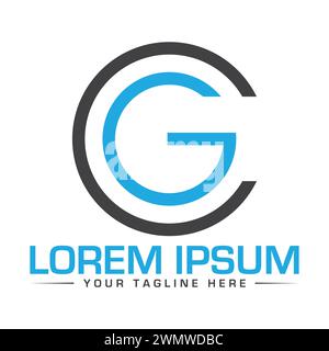 Design du logo de lettre CG Illustration de Vecteur