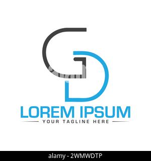 Logo GD Letter Design. Design unique du logo GD. Illustration de Vecteur