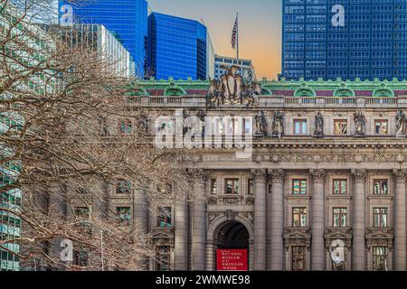 NEW YORK, États-Unis-MARS 9, 2020 : le Musée national de l'Indien américain, George Gustav Heye Center.Opened dans la maison de douane en 1994.The Beaux Arts-Sty Banque D'Images