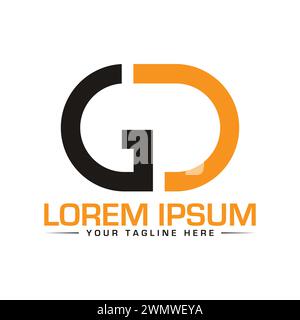 Logo GD Letter Design. Design unique du logo GD. Illustration de Vecteur