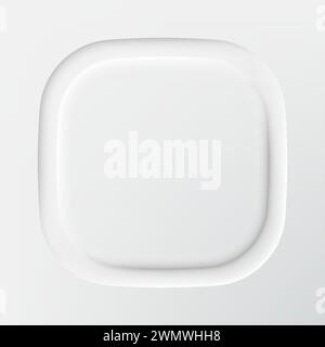 forme carrée 3d de fond de scène de podium. Vue de dessus d'un produit cosmétique. Bouton Web Neumorphic UI. Vecteur Illustration de Vecteur