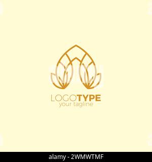 Logo Lotus Line. Icône Lotus Flower. Logo Yoga Illustration de Vecteur