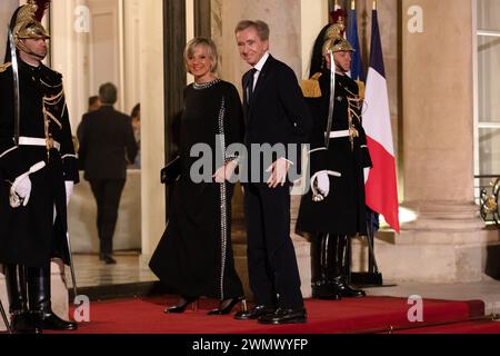 Paris, France, mardi 27 février 2024, M. Bernard Arnault et Mme Helene Mercier Arnault, crédit François Loock / Alamy Live News Banque D'Images