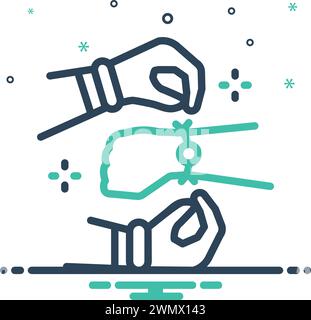 Icône pour rakhi dans la main, bracelet Illustration de Vecteur