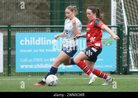 Southampton Women FC v Bridgwater United Women FC FAWNL 25 février 2024 à Ascot United FC Banque D'Images