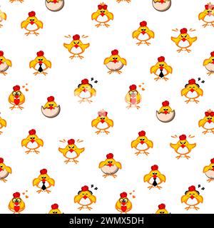 Motif sans couture avec les poussins Illustration de Vecteur