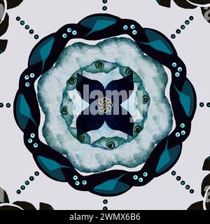 Modèle sans couture avec mandalas. Illustration dessinée à la main. Banque D'Images
