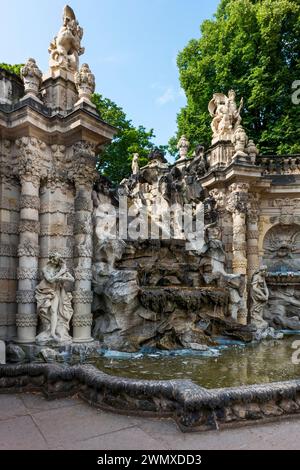 Fontaine de nymphe dans le Zwinger, parc, complexe de parc, architecture, attraction, célèbre, historique, histoire, architecture, bâtiment, UNESCO, monde Banque D'Images