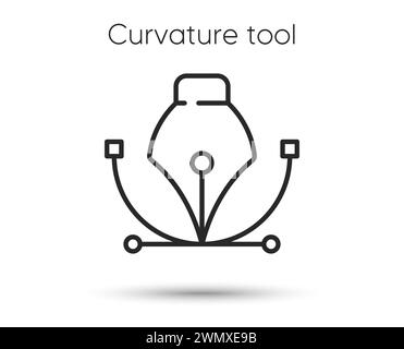 Icône de ligne d'outil de courbure. Enseigne pour instrument D'ECRITURE. Vecteur Illustration de Vecteur