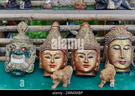 Souvenirs, souvenirs, marché, Bagan, Birmanie, Pagan, Myanmar Banque D'Images