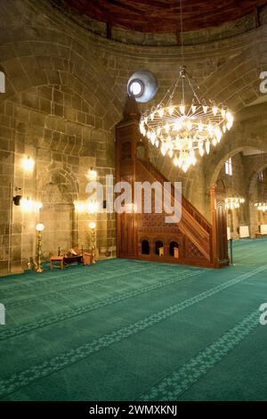 Grande mosquée d'Erzurum ou Mosquée Atabey, Minbar, Erzurum, Turquie Banque D'Images