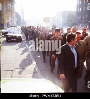 ECHE DEU, Allemagne, Dortmund : personnalités de la politique, des affaires et de la culture des années 1965-90 région de la Ruhr. Les sidérurgistes manifestent pour le Banque D'Images