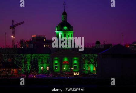 Hôtel de ville de Kingston au coucher du soleil à Kingston, Ontario, Canada Banque D'Images