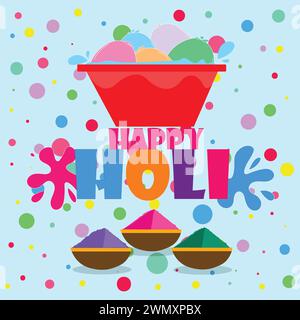 Affiche du festival Holi Illustration de Vecteur