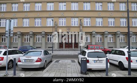 Ostrava, République tchèque. 28 février 2024. Tribunal régional d'Ostrava pour décider de la levée éventuelle du moratoire et du plan de restructuration de Liberty Ostrava sidérurgique, Ostrava, le 28 février 2024. Crédit : Petr Sznapka/CTK photo/Alamy Live News Banque D'Images