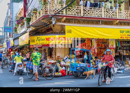 Vietnam, Delta du Mékong, province d'an Giang, Chau Doc, zone de marché Banque D'Images