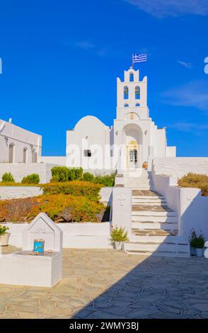 Grèce, îles du Dodécanèse, île de Sifnos, monastère Chrisopigi Banque D'Images